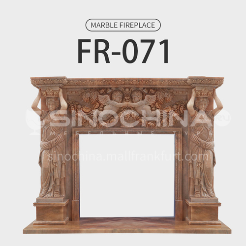 Natural stone European classical style fireplace FR-071